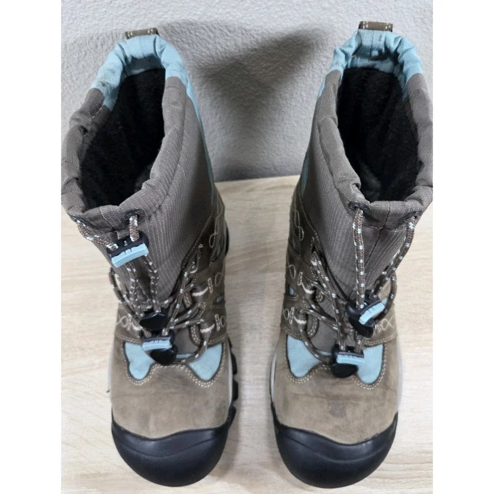 KEEN Waterproof Winter Hiking Boots Brown Blue Insulate 8‎